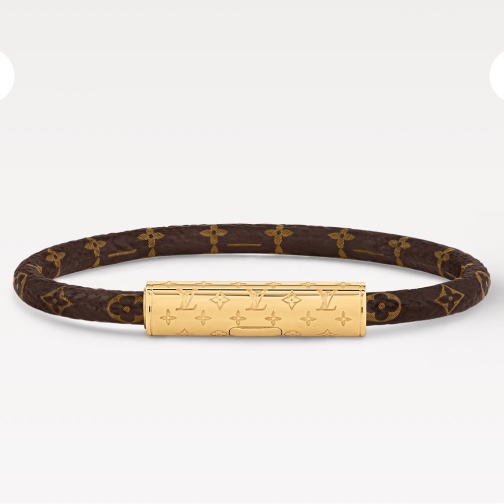 Louis Vuitton Brown and Gold Monogram Bracelet
